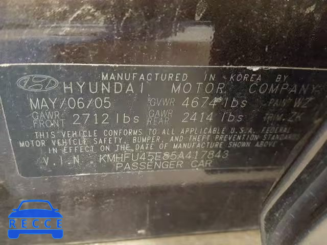 2005 HYUNDAI XG 350 KMHFU45E85A417843 image 9