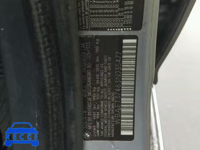 2003 BMW 325 I WBAET37463NJ35477 image 9