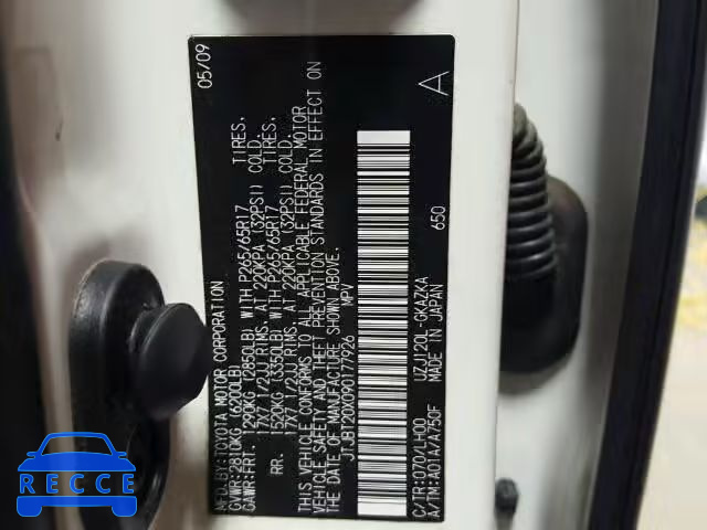2009 LEXUS GX 470 JTJBT20X090177926 image 9