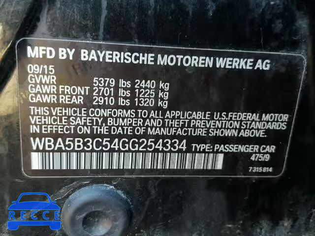 2016 BMW 535 XI WBA5B3C54GG254334 image 9