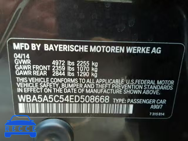 2014 BMW 528 I WBA5A5C54ED508668 image 9