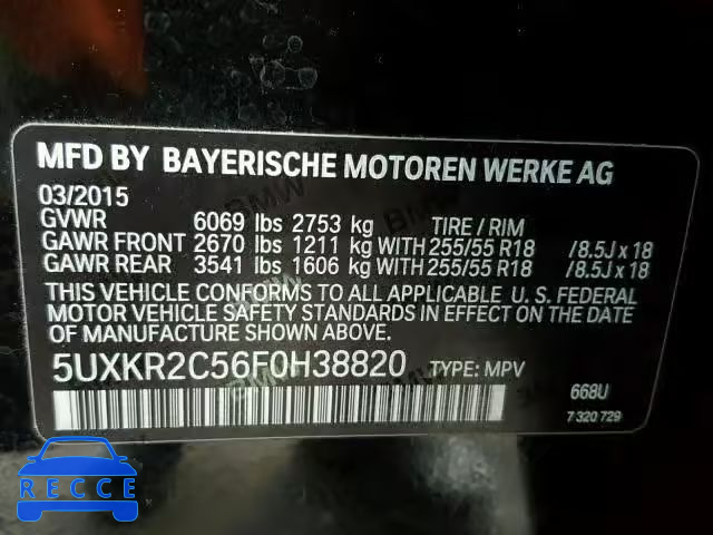 2015 BMW X5 SDRIVE3 5UXKR2C56F0H38820 Bild 9