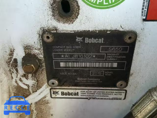 2015 BOBCAT SKIDSTEER ALJ816102 image 9