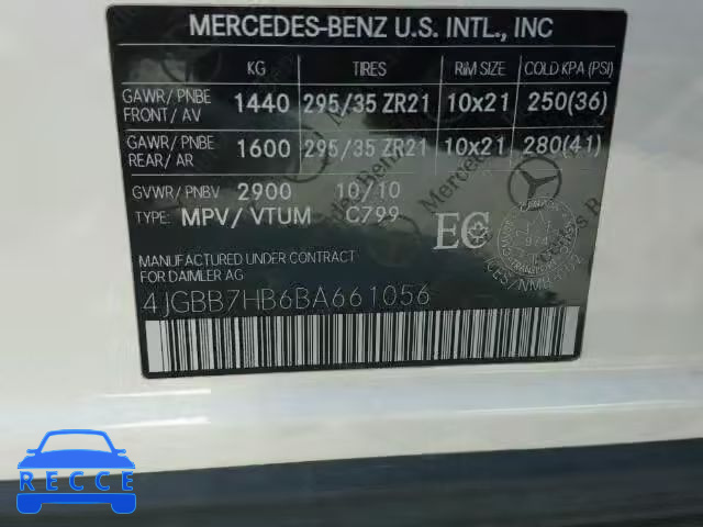 2011 MERCEDES-BENZ ML 63 AMG 4JGBB7HB6BA661056 image 9