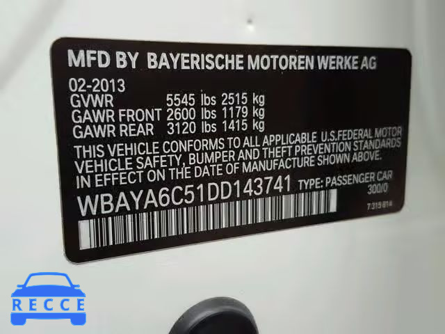 2013 BMW 740 I WBAYA6C51DD143741 image 9