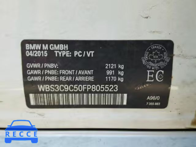 2015 BMW M3 WBS3C9C50FP805523 image 9