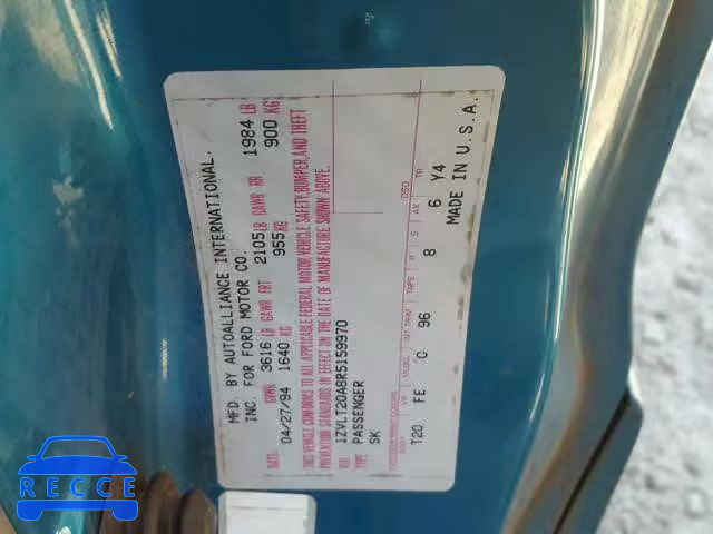 1994 FORD PROBE BASE 1ZVLT20A8R5159970 image 9
