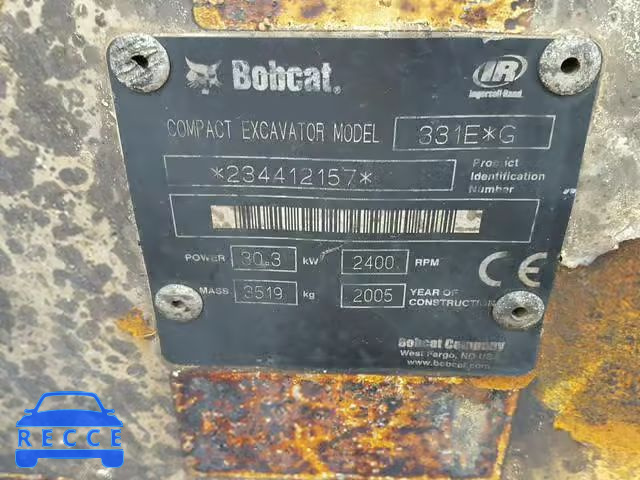 2005 BOBCAT EXCAVATOR BURNBBCAT image 9
