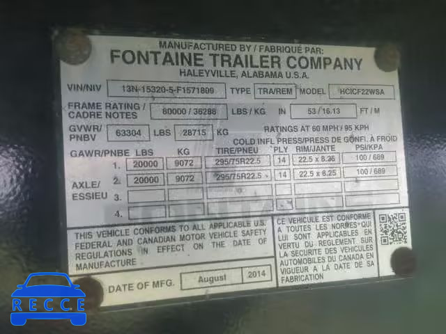 2015 FONTAINE TRAILER 13N153205F1571809 image 9