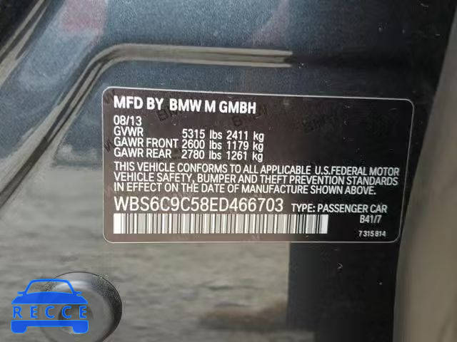 2014 BMW M6 GRAN CO WBS6C9C58ED466703 image 9