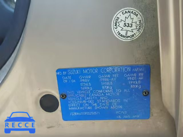 2005 SUZUKI AERIO S JS2RA61S955250571 Bild 9