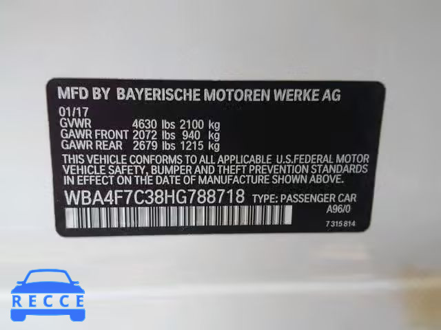 2017 BMW 430I GRAN WBA4F7C38HG788718 image 9