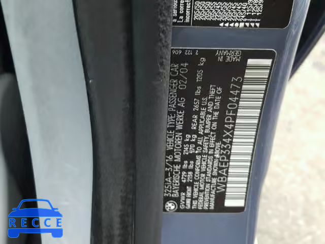 2004 BMW 325 XIT WBAEP334X4PF04473 image 9