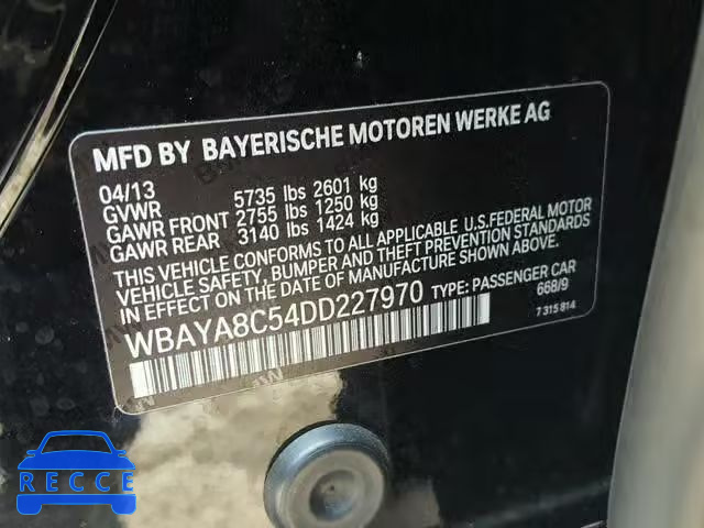 2013 BMW 750I WBAYA8C54DD227970 image 9