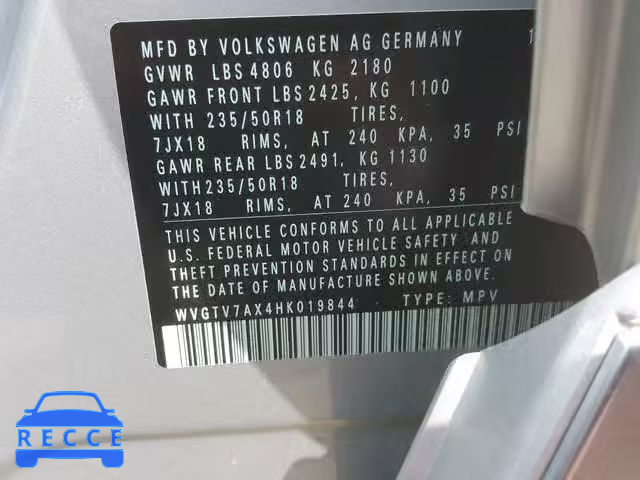 2017 VOLKSWAGEN TIGUAN SPO WVGTV7AX4HK019844 image 9