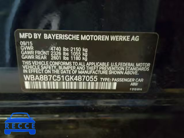 2016 BMW 340 XI WBA8B7C51GK487055 зображення 9