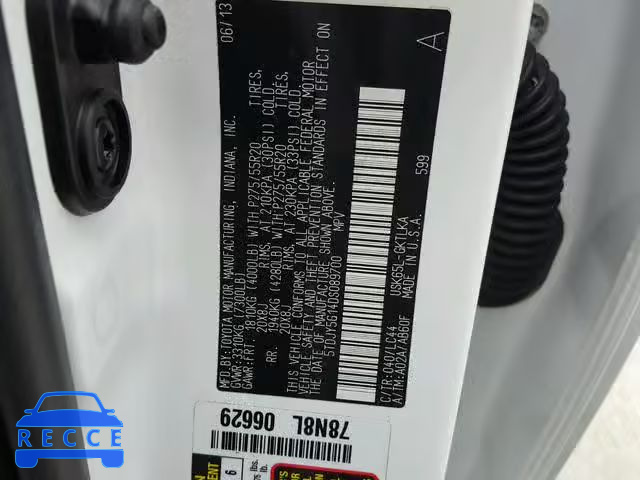 2013 TOYOTA SEQUOIA LI 5TDJY5G14DS089700 image 9