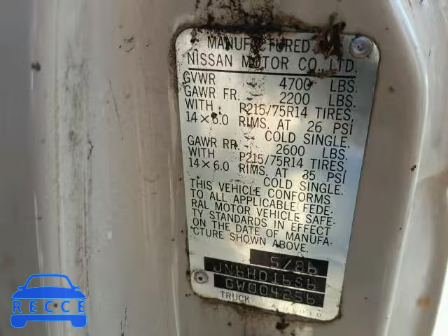 1986 NISSAN D21 KING C JN6HD16S6GW004256 image 9