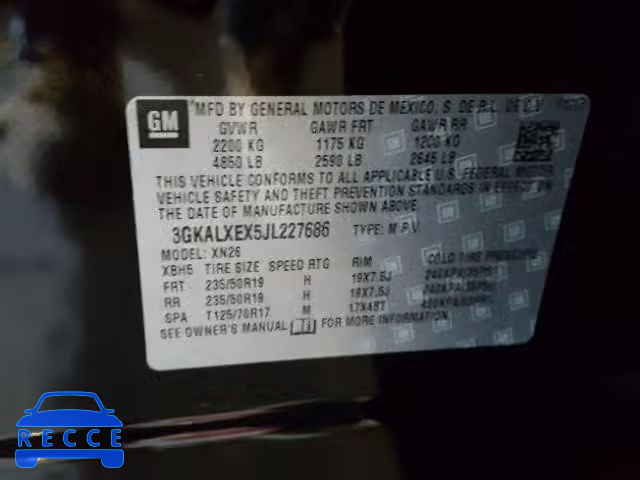 2018 GMC TERRAIN DE 3GKALXEX5JL227686 Bild 9