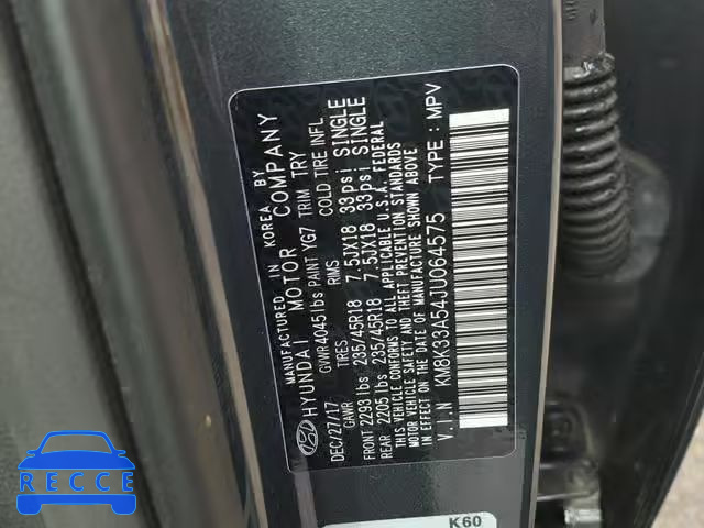 2018 HYUNDAI KONA LIMIT KM8K33A54JU064575 зображення 9