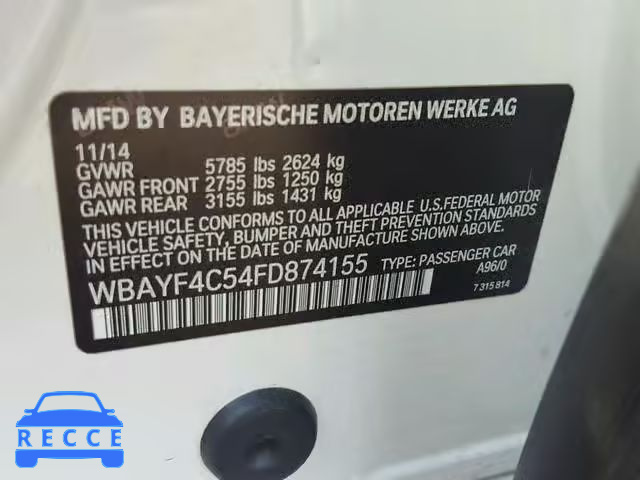 2015 BMW 740 LXI WBAYF4C54FD874155 image 9