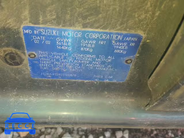 2002 SUZUKI AERIO S JS2RA41S825102878 image 9