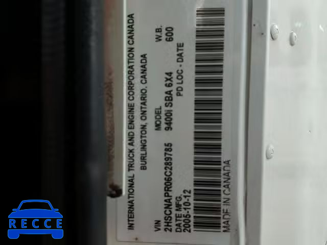 2006 INTERNATIONAL 9400 9400I 2HSCNAPR06C289785 image 9