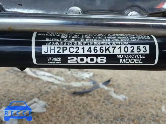 2006 HONDA VT600 CD JH2PC21466K710253 зображення 9