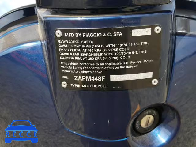 2008 VESPA LX 150 ZAPM448F785013508 зображення 9