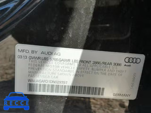 2013 AUDI A8 QUATTRO WAUAGAFD1DN029397 image 9