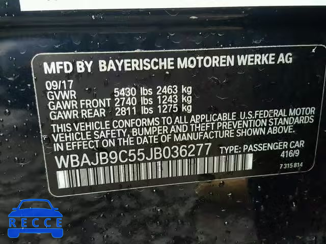 2018 BMW M550XI WBAJB9C55JB036277 зображення 9