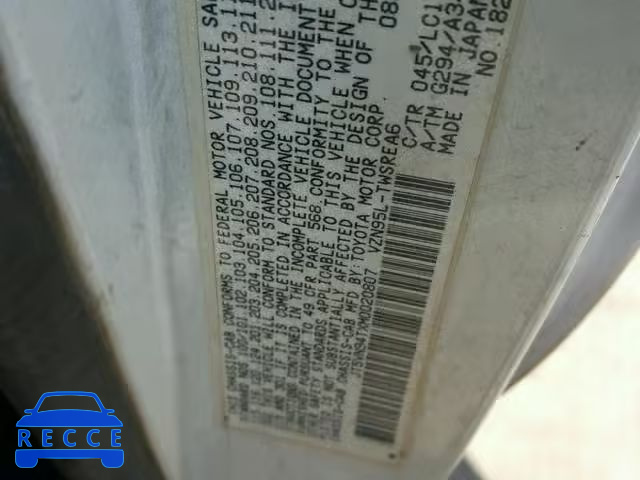 1991 TOYOTA PICKUP CAB JT5VN94TXM0020807 image 9
