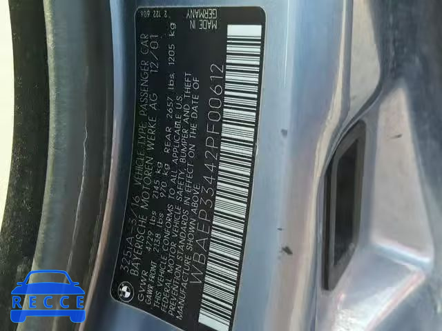 2002 BMW 325 XIT WBAEP33442PF00612 зображення 9