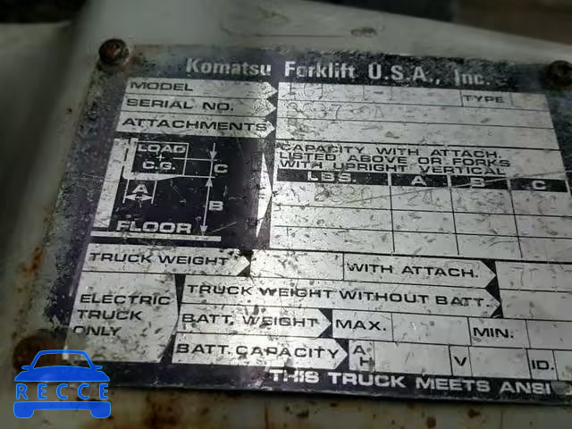 1991 KOMATSU FORKLIFT 363730A Bild 9