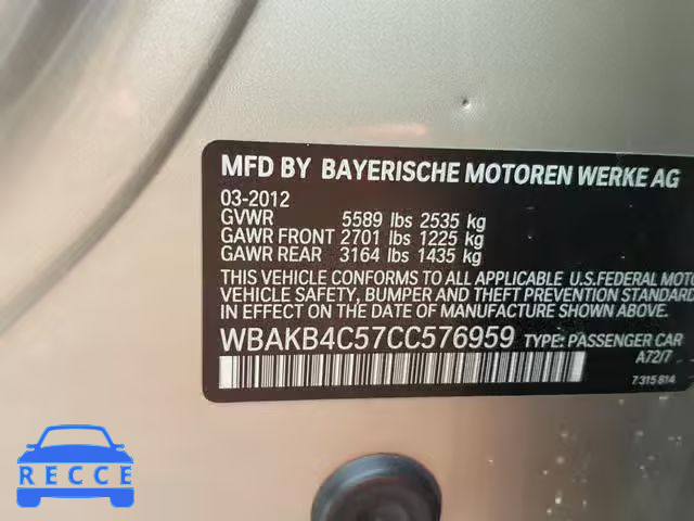 2012 BMW 740 LI WBAKB4C57CC576959 зображення 9