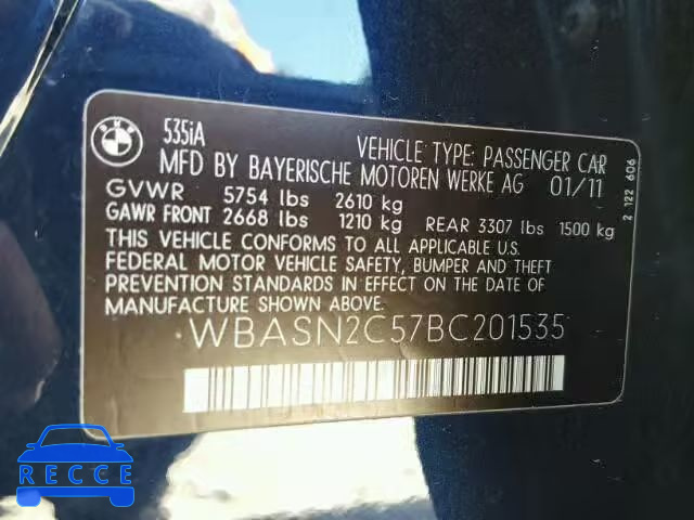 2011 BMW 535 GT WBASN2C57BC201535 image 9