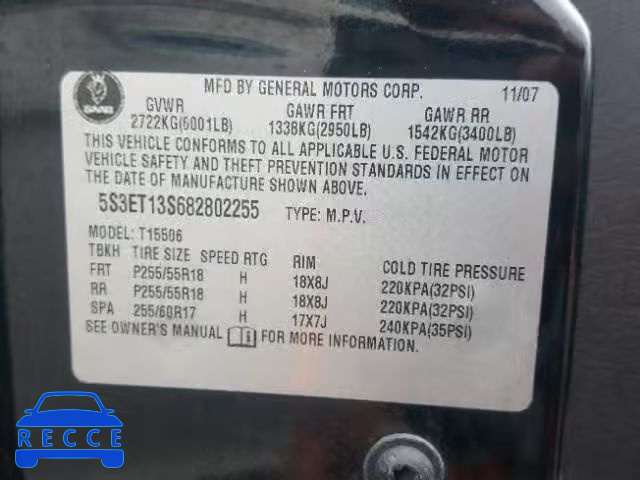 2008 SAAB 9-7X 4.2I 5S3ET13S682802255 image 9