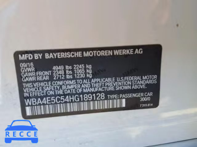 2017 BMW 440XI GRAN WBA4E5C54HG189128 image 9