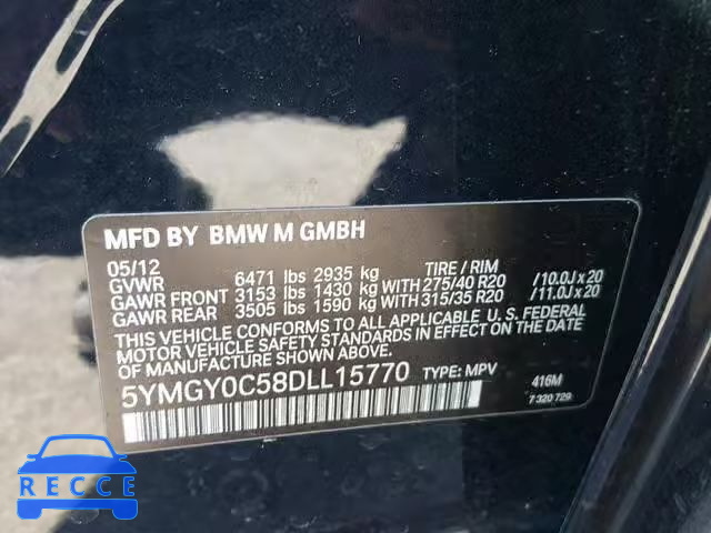 2013 BMW X5 M 5YMGY0C58DLL15770 зображення 9