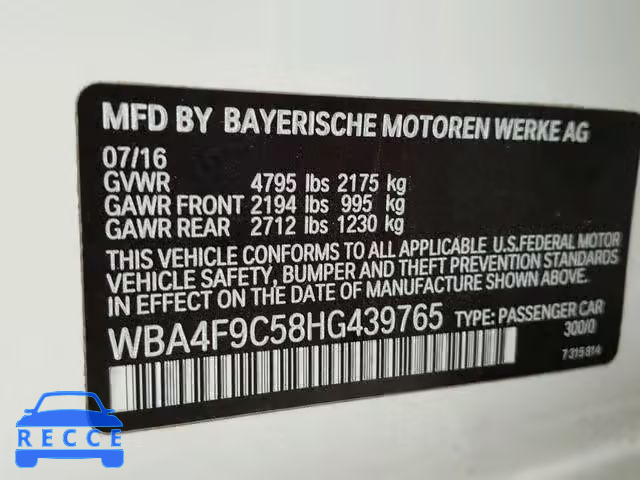 2017 BMW 430XI GRAN WBA4F9C58HG439765 image 9