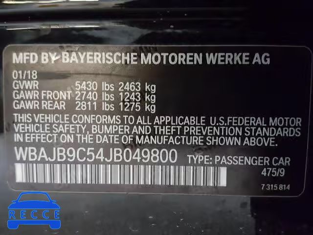 2018 BMW M550XI WBAJB9C54JB049800 зображення 9