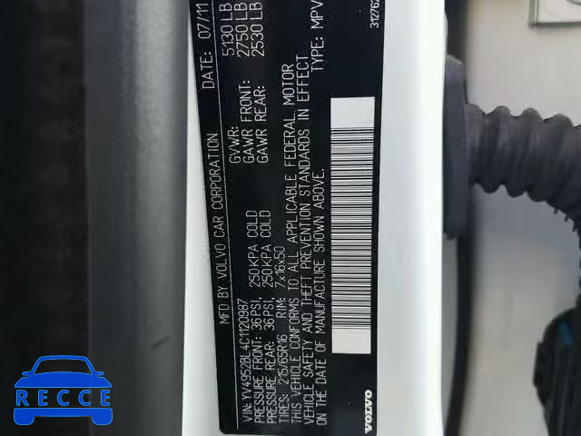 2012 VOLVO XC70 3.2 YV4952BL4C1120987 image 9