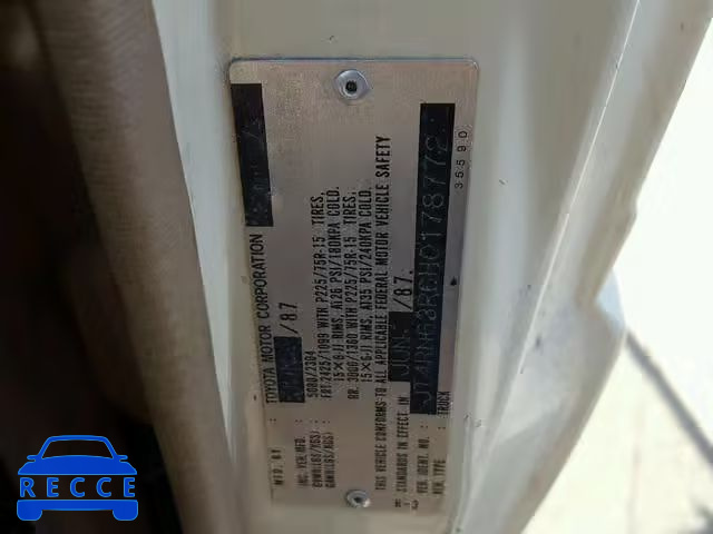 1987 TOYOTA PICKUP RN6 JT4RN63R6H0178772 image 9