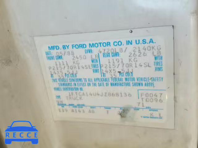 1988 FORD AEROSTAR 1FTCA14U4JZB68136 image 9