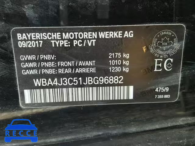 2018 BMW 430XI GRAN WBA4J3C51JBG96882 Bild 9