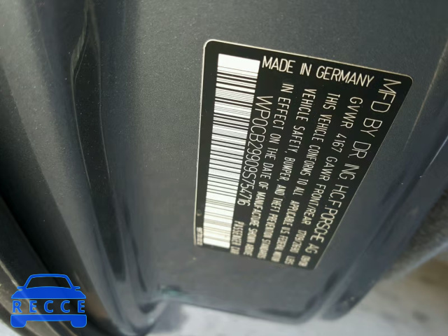 2009 PORSCHE 911 CARRER WP0CB29909S754716 image 9