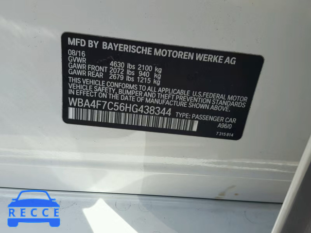 2017 BMW 430I GRAN WBA4F7C56HG438344 image 9