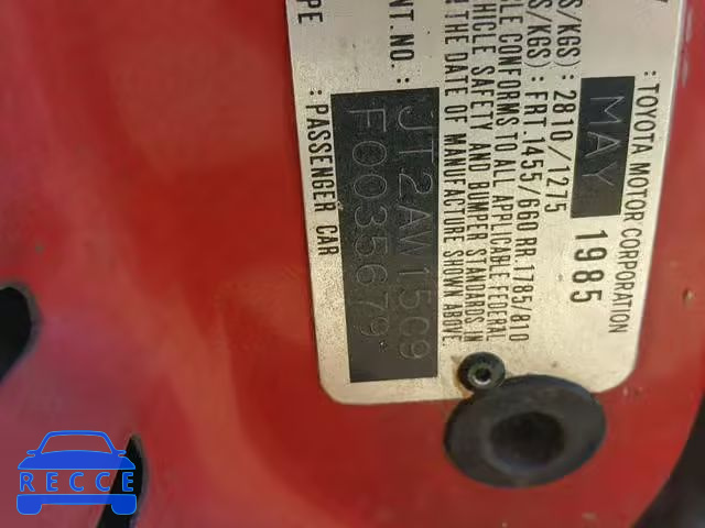 1985 TOYOTA MR2 JT2AW15C9F0035679 image 9