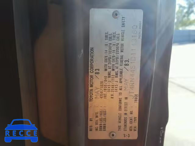 1983 TOYOTA PICKUP 1/2 JT4RN44S1D1143180 image 9