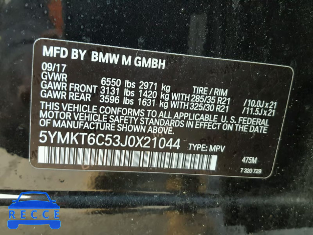 2018 BMW X5 M 5YMKT6C53J0X21044 Bild 9